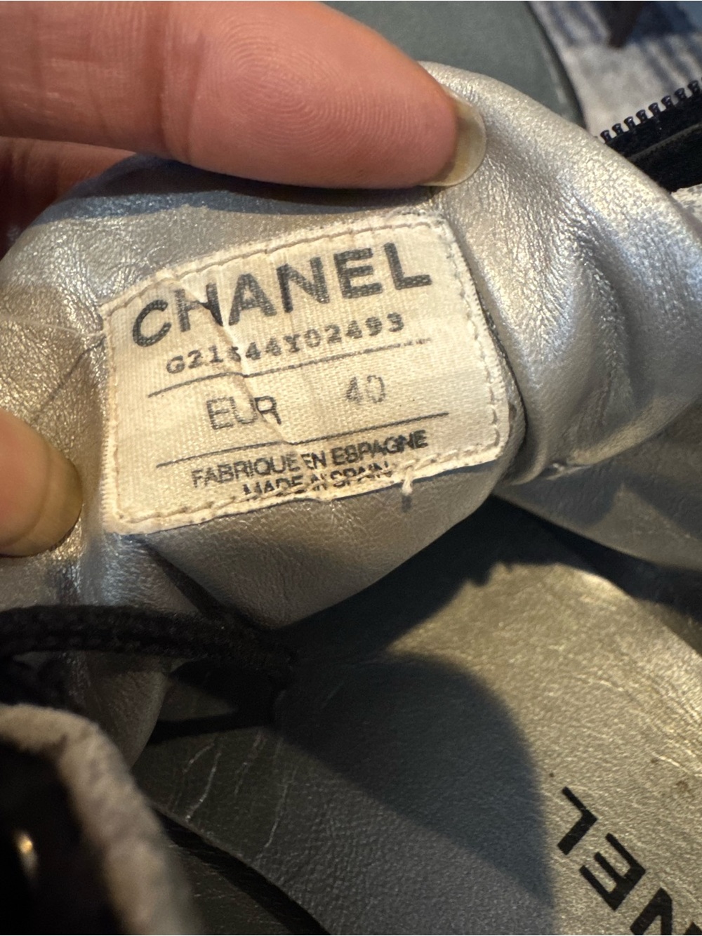 Vintage Chanel Sport Line Zip-up and Tie-up Sneakers in Black & Pink Sz 9 - Picture 7 of 14